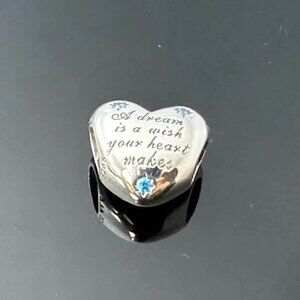 Pandora Disney, Cinderella Heart Wish 925 Ale with CZ Charm